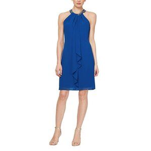S.L. Fashions Women's Jewel Neck Halter Dress  16 Petite